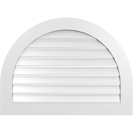 Ekena Millwork Round Top Surface Mount PVC Gable Vent: Functional, w/ 3-1/2"W x 1"P Standard Frame, 38"W x 28"H GVPRT38X2801SF